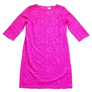 Chico's Pink Lace Sheath Dress Size 1 (8 Med)